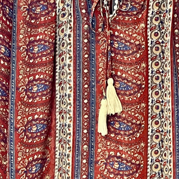 Sheer Paisley Boho Blouse with Bell Sleeves - Picture 5 of 9